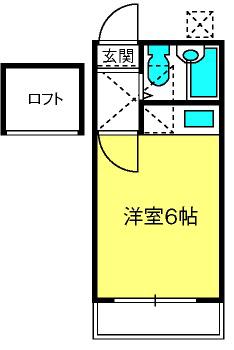 ルボランハイツ(ワンルーム/1階)の間取り写真