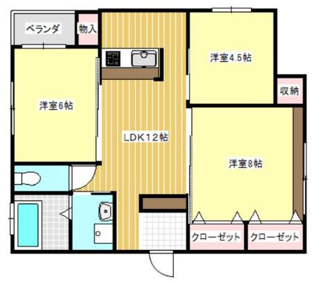 エステート久米(3LDK/2階)の間取り写真