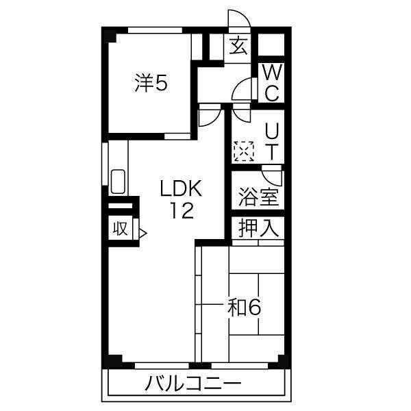 グリーンハイツ平針I(2LDK/2階)の間取り写真