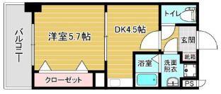 リファレンスベイサイド(1DK/4階)の間取り写真