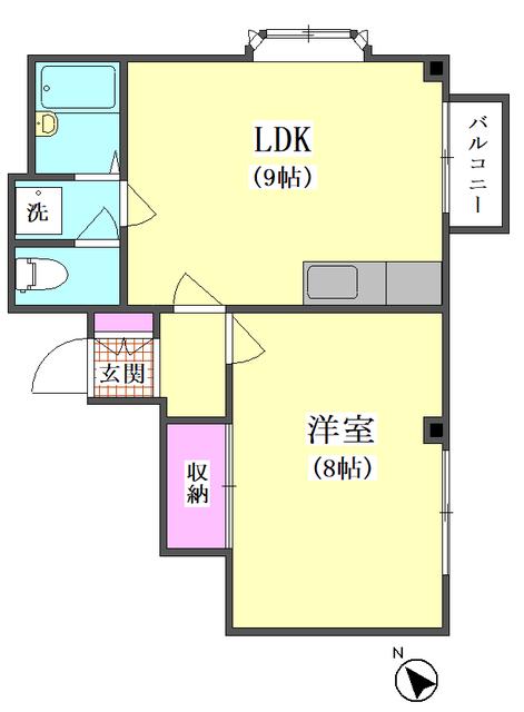 メゾンビラ鵜の木(1LDK/3階)の間取り写真