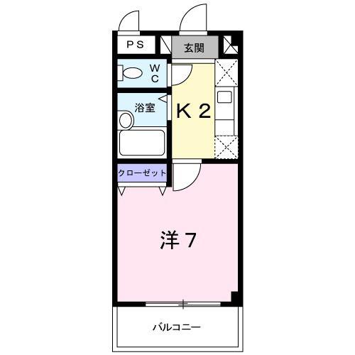 サニーフラッツHR(1K/3階)の間取り写真