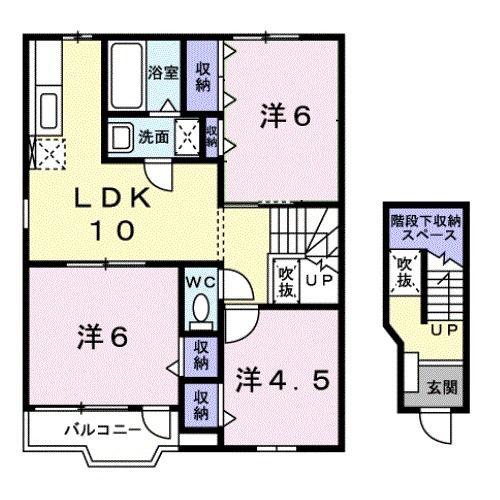 シャンドフルールII(3LDK/2階)の間取り写真