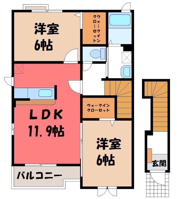 プレッソ(2LDK/2階)の間取り写真