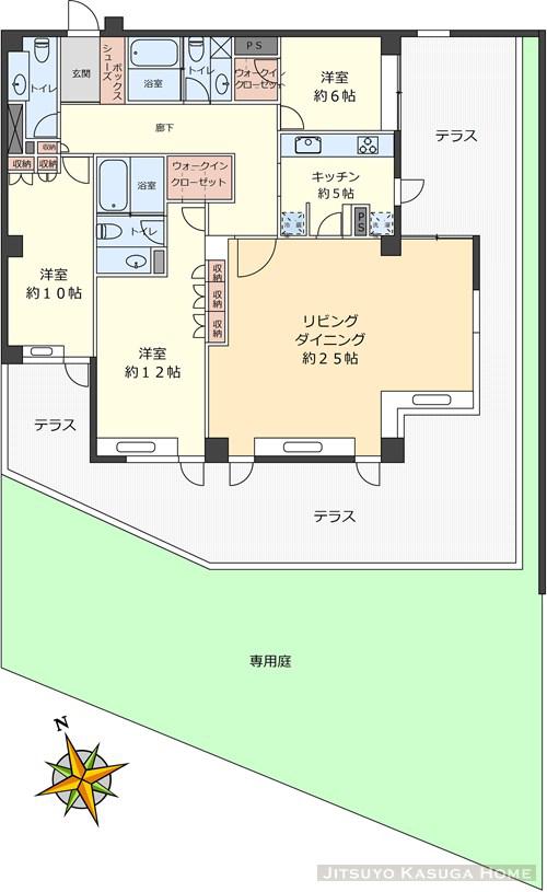 クリスティホームズ(3LDK/1階)の間取り写真