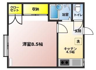 サンパレス泉(1K/1階)の間取り写真