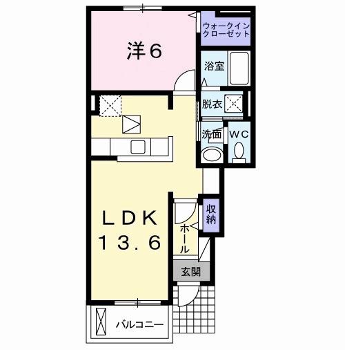 プチメゾン ロココ(1LDK/1階)の間取り写真