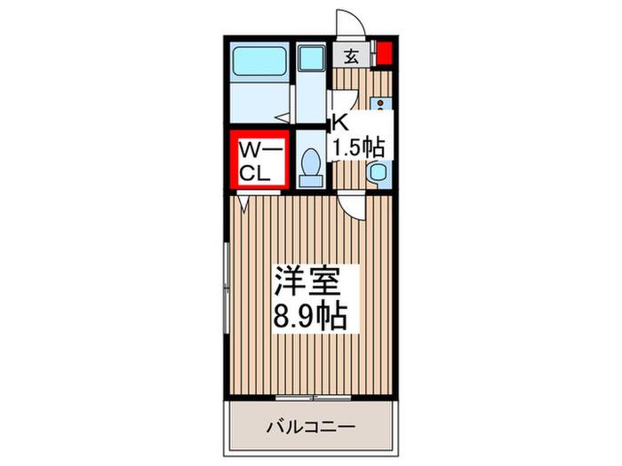 リベルタIII(1K/2階)の間取り写真