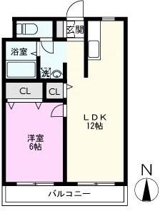 ヨシジハイム(1LDK/2階)の間取り写真