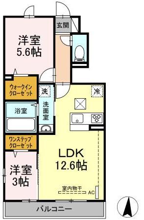グランフォレストIII(2LDK/1階)の間取り写真