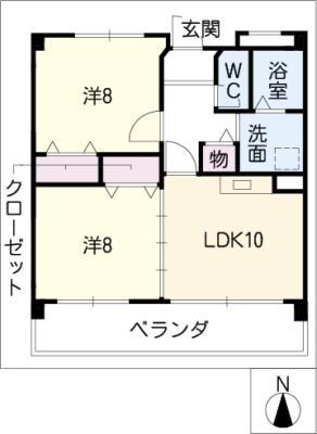 メゾンアイル(2LDK/3階)の間取り写真