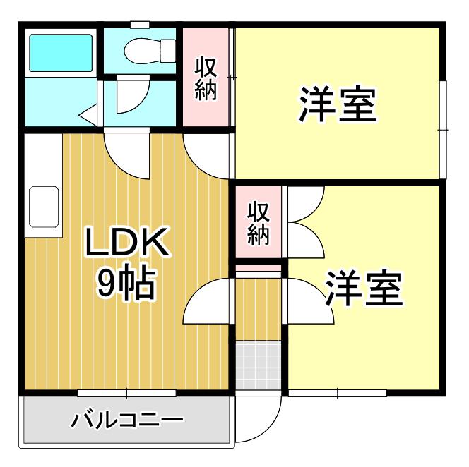 コーポラスエミ(2DK/2階)の間取り写真