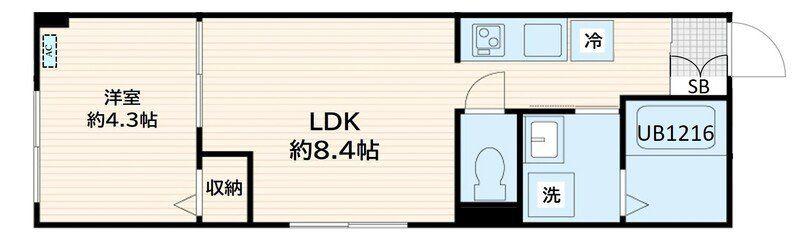 ALATO田端(1LDK/3階)の間取り写真