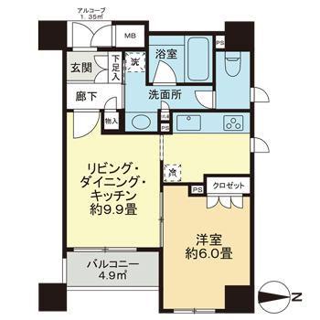 アップルパレス丸の内(1LDK/5階)の間取り写真