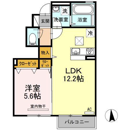 セジュール白石 B(1LDK/1階)の間取り写真
