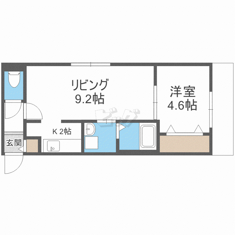 ADVANCEMENT12(1LDK/4階)の間取り写真