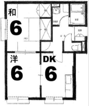 ハピネス浦風I(2DK/1階)の間取り写真