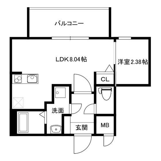 MODERN PALAZZO 平尾(1LDK/5階)の間取り写真