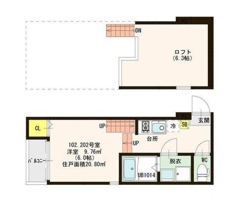 エトワール箱崎(1K/1階)の間取り写真