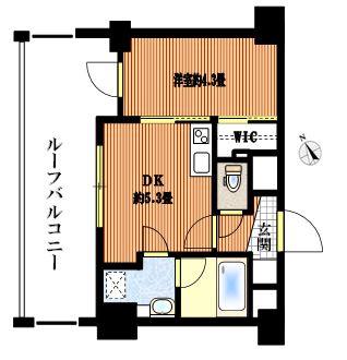 クラスタ越中島(1DK/6階)の間取り写真