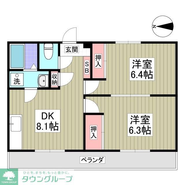 メゾンシード(2DK/3階)の間取り写真