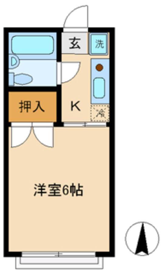ホトコーポB1(1K/1階)の間取り写真