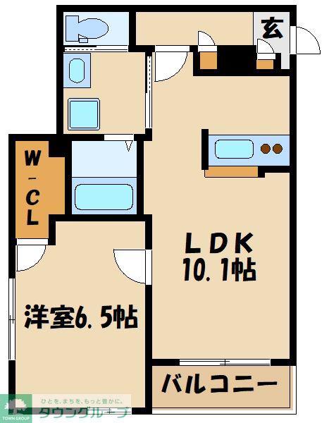 メゾンキャトリエム元住吉(1LDK/2階)の間取り写真