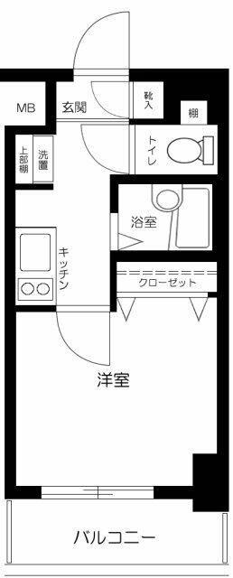 スカイコート文京茗荷谷(1K/9階)の間取り写真