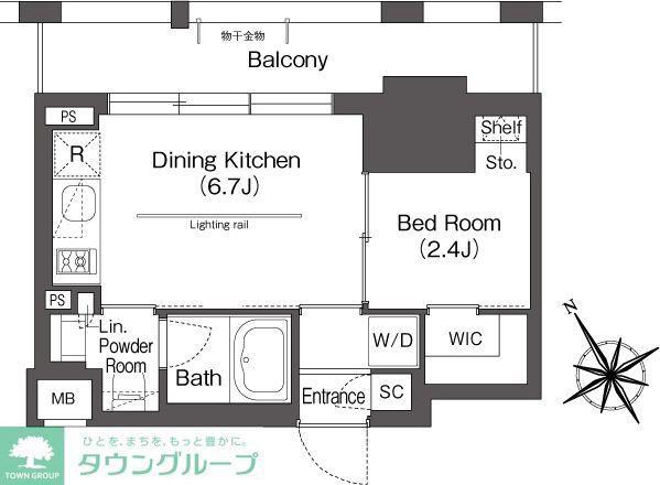 クレヴィアリグゼ文京後楽園(1DK/5階)の間取り写真