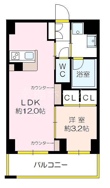 シャンス中崎(1LDK/2階)の間取り写真