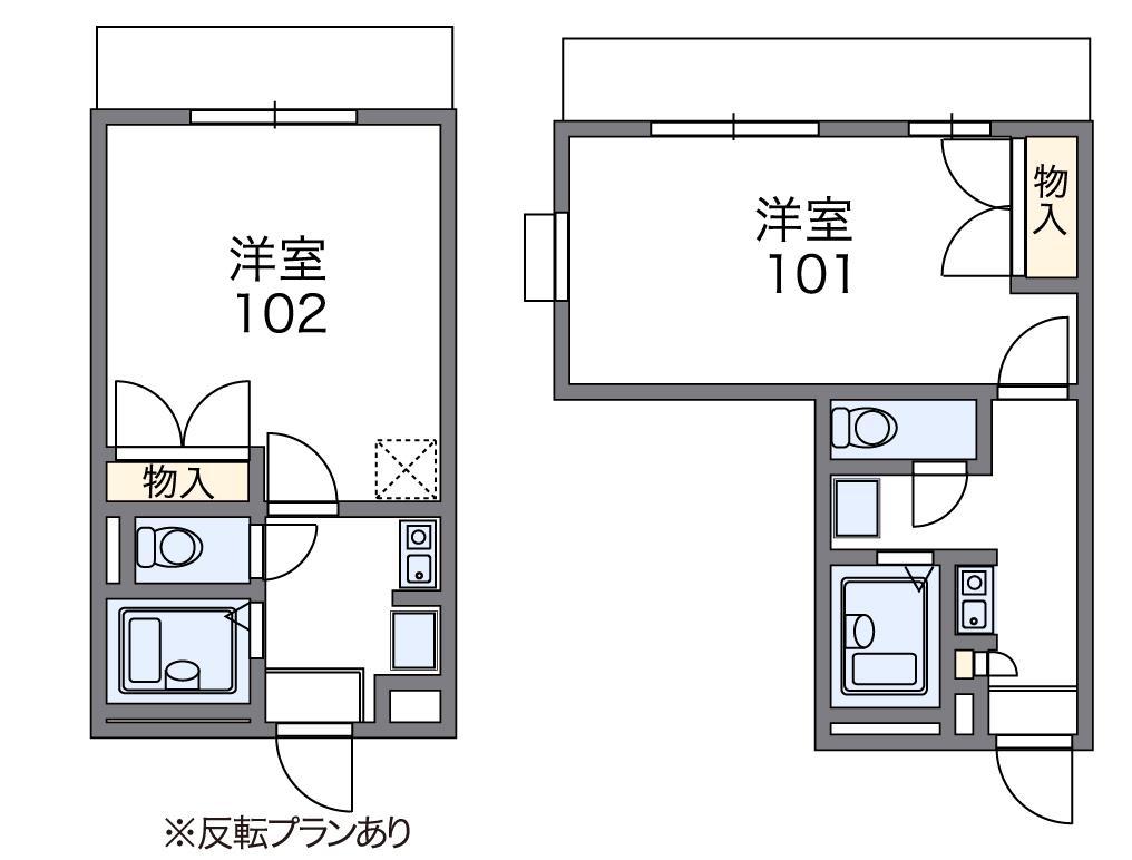 レオパレス雅(1K/1階)の間取り写真