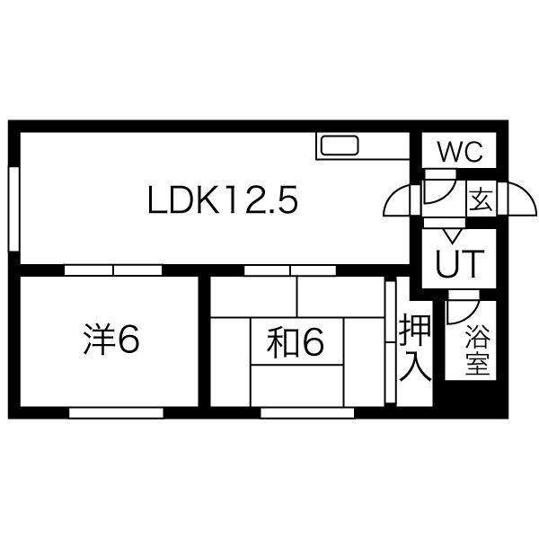 チェリーコート豊平公園(2LDK/2階)の間取り写真