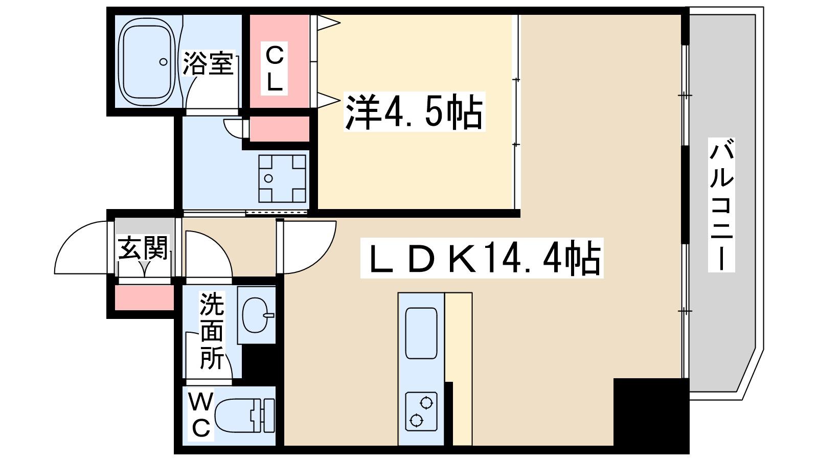 セレニテ梅田北プレミアム(1LDK/10階)の間取り写真