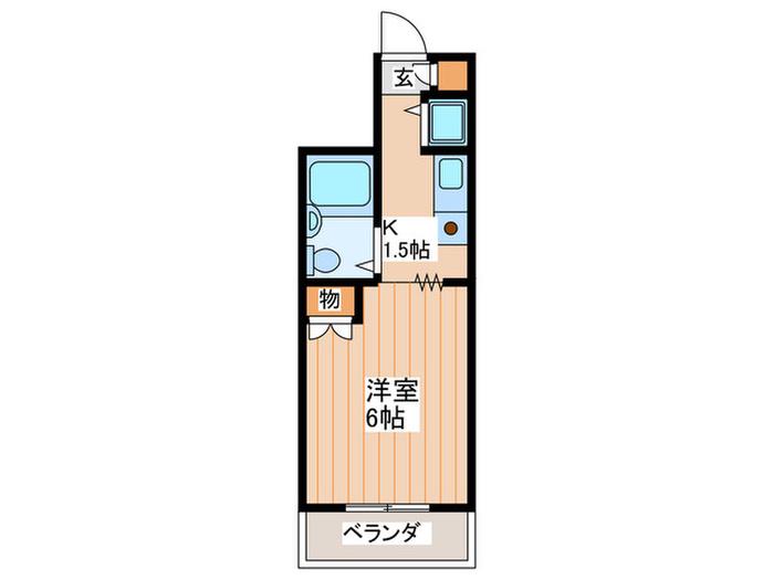 ジョイフル寝屋川(1K/3階)の間取り写真