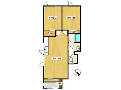 エイトコーポIII(2LDK/1階)の間取り写真