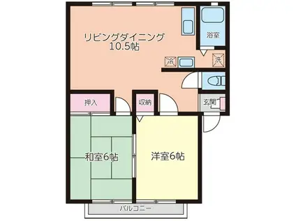 アムールシャトー(2LDK/2階)の間取り写真