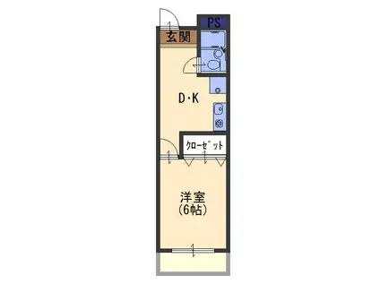 ドーミトリーコッキー(1DK/3階)の間取り写真