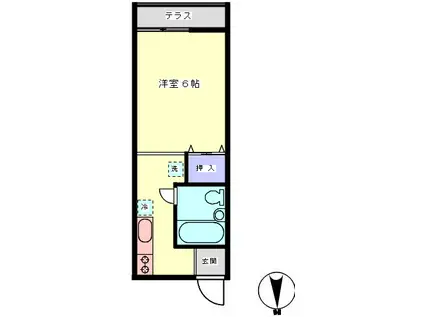 メゾンジュネス(ワンルーム/1階)の間取り写真