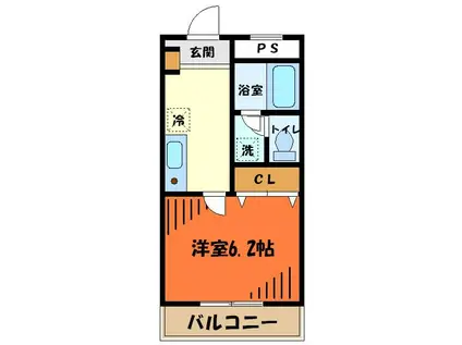 バルベーラ(1K/2階)の間取り写真