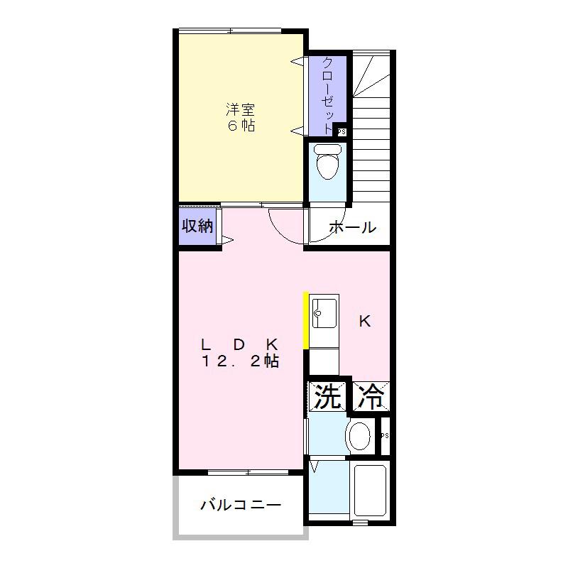 グランディール(1LDK/3階)の間取り写真