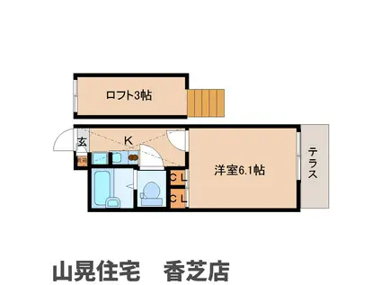 レオパレス21 黄金色の呑田(1K/1階)の間取り写真