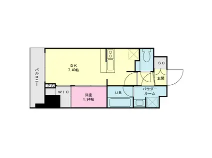 プライムネクサス平和の森公園(1DK/8階)の間取り写真