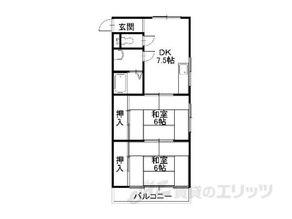ハイツ岸田(2DK/2階)の間取り写真