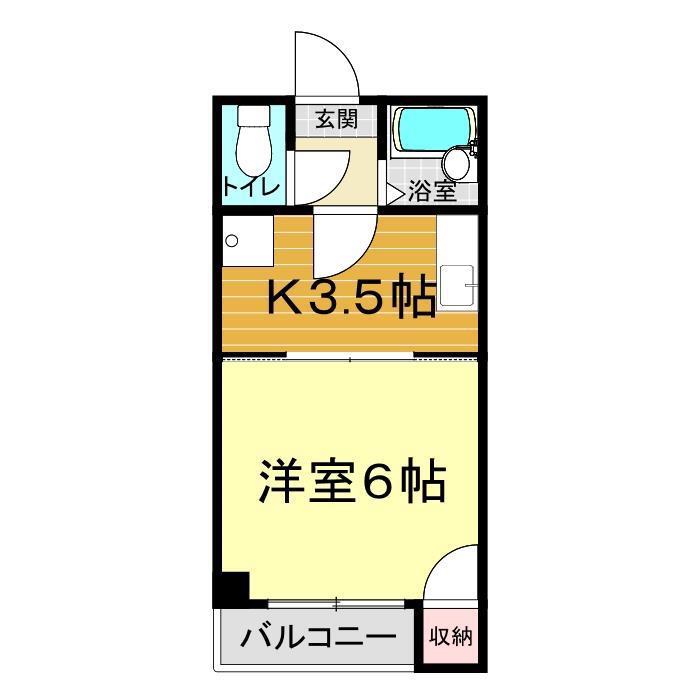 シティ山の田(1K/2階)の間取り写真