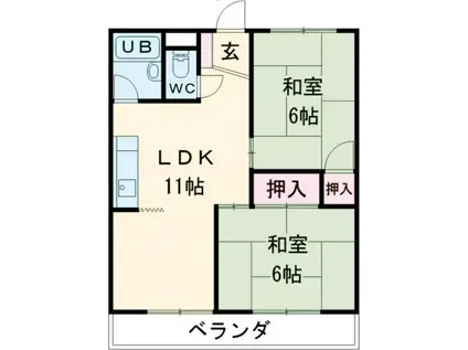 共生マンション(2LDK/3階)の間取り写真