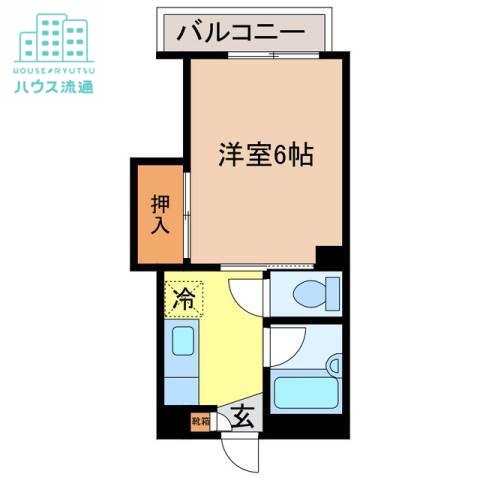 スカイポート南山手(1K/4階)の間取り写真