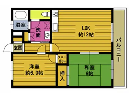 スカイコート21(2LDK/2階)の間取り写真