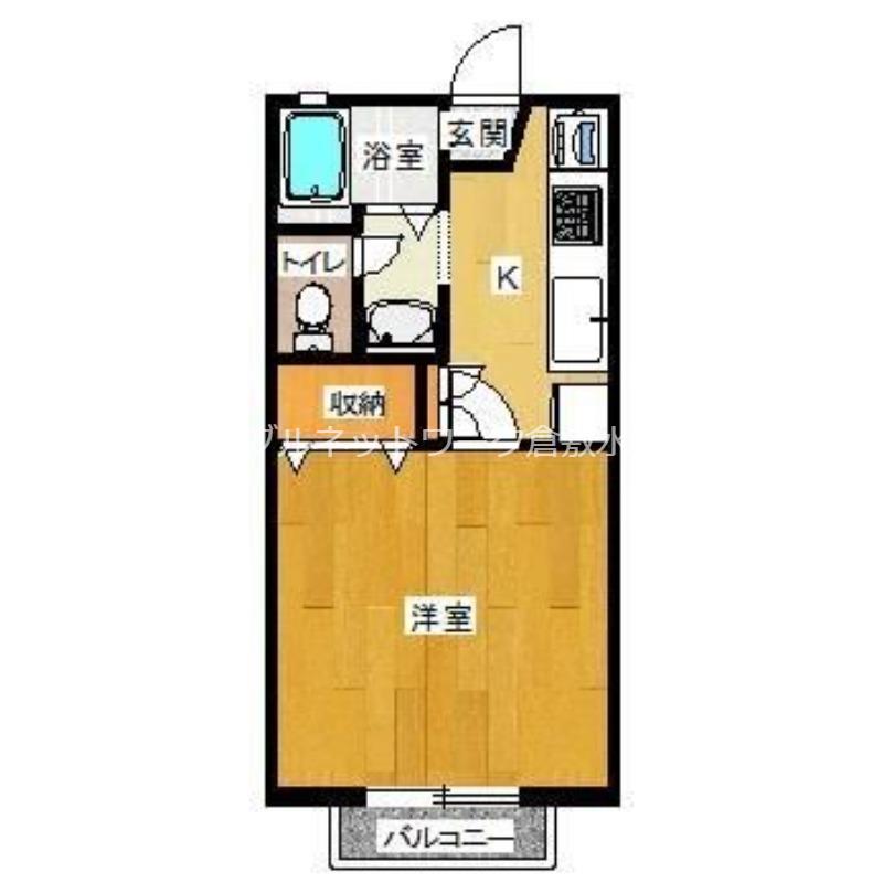 ジュネスNANBA(1K/2階)の間取り写真