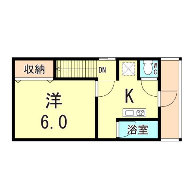 カーサ原田通(1K/2階)の間取り写真