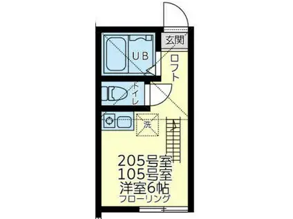 ユナイト新子安サンマルタン(ワンルーム/1階)の間取り写真